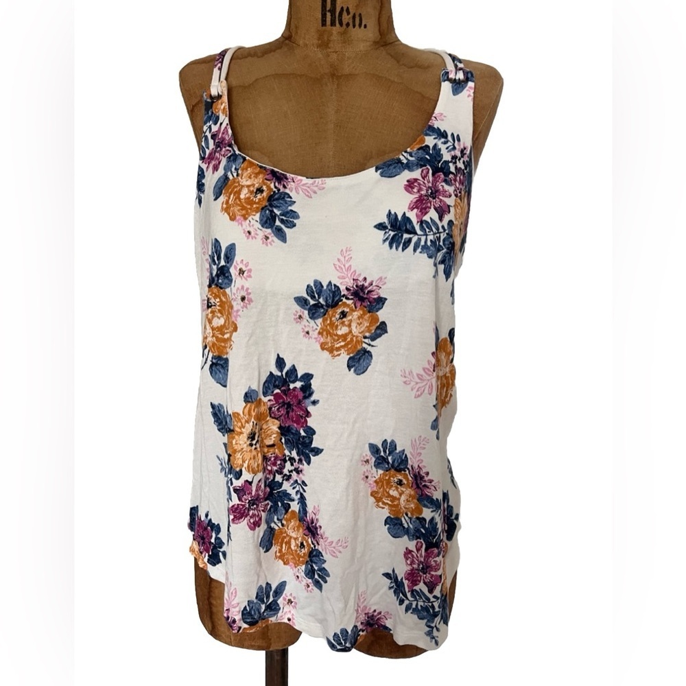 Pink Republic Orange and Blue Double Strap Sleeveless Tank Top L EUC